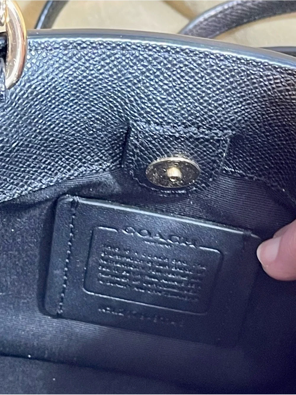 Coach Black Leather Satchel with Removable Strap and Gold Hardware